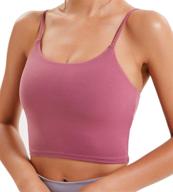 ultimate comfort and support: longline sports bras for women with 🏋️ built-in bra - perfect workout tops for women and yoga camisole tank tops logo