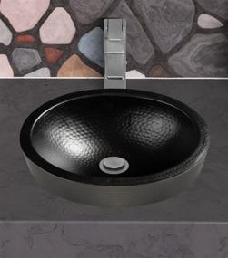 img 3 attached to 🚰 Stunning Matte Black Hand Hammered Skirted Vessel Bathroom Sink - Monarch Abode 19104 (17 inches)