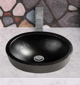 img 2 attached to 🚰 Stunning Matte Black Hand Hammered Skirted Vessel Bathroom Sink - Monarch Abode 19104 (17 inches)