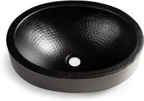 img 4 attached to 🚰 Stunning Matte Black Hand Hammered Skirted Vessel Bathroom Sink - Monarch Abode 19104 (17 inches)