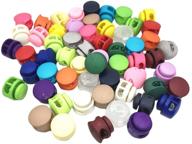 💯 100pcs plastic double hole spring loaded elastic drawstring cord locks clip ends round ball shape luggage lanyard stopper for camping hiking by healifty logo