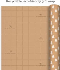 img 1 attached to Environmentally-Friendly Hallmark Recyclable Kraft Wrapping Paper (3 Rolls: 90 Sq. Ft. Total) - Minimalist Christmas Designs: White Trees, Deer Antlers & Snowflakes on Brown Kraft - Perfect for Holidays, Weddings & Winter Solstice