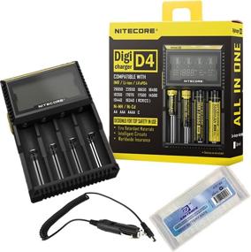img 4 attached to 🔋 NiteCore D4 Charger Bundle with LCD Display for Li-Ion Ni-MH Ni-Cd Batteries + Car Adapter Combo