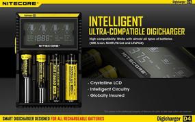 img 2 attached to 🔋 NiteCore D4 Charger Bundle with LCD Display for Li-Ion Ni-MH Ni-Cd Batteries + Car Adapter Combo