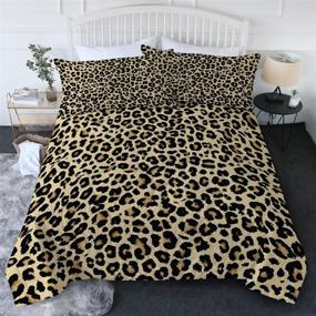 img 4 attached to 🐆 BlessLiving Leopard Comforter Set: Animal Print Cheetah Bedding 3 Piece Golden Comfort with 2 Pillow Shams - Full/Queen Size