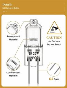 img 3 attached to 💡 DORshop G4 Halogen Light Bulb 2 Pin Base JC Type - Long Lifetime, Dimmable 10 Pack for Puck Lights, Pendants, Chandeliers - 2700K Warm White