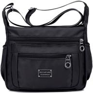 soyater nylon crossbody shoulder bag with 9 pockets: ultimate organization for on-the-go convenience! logo