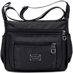 img 4 attached to Soyater Nylon Crossbody Shoulder Bag with 9 Pockets: Ultimate Organization for On-the-Go Convenience!