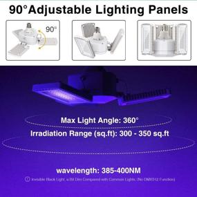 img 3 attached to Onforu 2 Pack 400W Equiv Black Light: Powerful Flood Light with 3 Deformable Leaf & 108 LEDs - Ideal for Glow Party, Stage Lighting, Fluorescent Poster, Aquarium