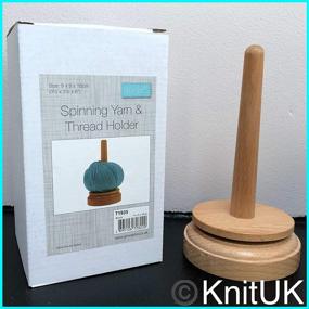 img 2 attached to Efficient and Timeless: Classic Knit Wooden Spinning Yarn & Thread Holder - Each