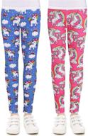 🦋 quedoris printed leggings 2-pack: butterfly girls' clothing - stylish leggings for better seo logo