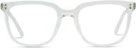 wearme pro - square rectangular classic flat top women men unisex blue light glasses (clear) logo