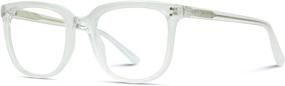 img 3 attached to WearMe Pro - Square Rectangular Classic Flat Top Women Men Unisex Blue Light Glasses (Clear)