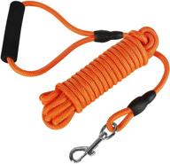enhanced dog check cord: 20/32 ft long 🐶 training leash with handle, waterproof for beach and lake activities logo