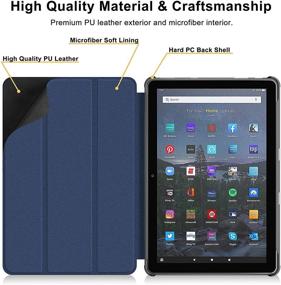 img 2 attached to Supveco Case For All New Fire HD 10 Tablet 11Th Generation And Fire HD 10 Plus 2021 - Ultra Slim Smart Cover With Auto Wake/Sleep For Fire HD 10 Tablet 10
