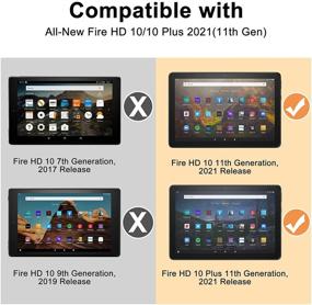 img 3 attached to Supveco Case For All New Fire HD 10 Tablet 11Th Generation And Fire HD 10 Plus 2021 - Ultra Slim Smart Cover With Auto Wake/Sleep For Fire HD 10 Tablet 10