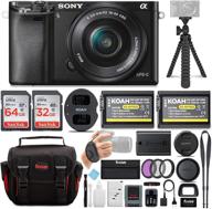 📷 sony alpha ilce-6000l/b a6000 digital camera bundle with 16-50mm lens and accessory bundle – black logo