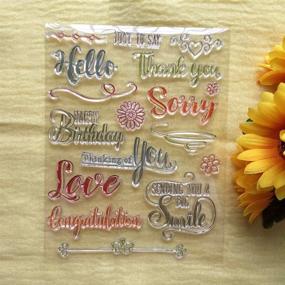 img 4 attached to 🎨 GAOZONGTER Words Clear Stamps: The Perfect Addition for DIY Card Making, Scrapbooking & Photo Decor