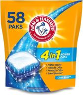 🧺 arm & hammer 4-in-1 laundry detergent power paks, 58 count - ultimate cleaning solution for laundry logo