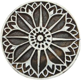 img 2 attached to Artisanal Indian Wood Stamps: Enhance Textile Printing with Handcarved Floral Decorative Blocks - ibaexports