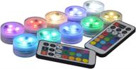 remote control submersible led tea lights: color changing & underwater colored for wedding centerpieces, christmas party, pond, pool логотип