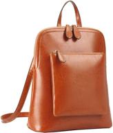 vintage black leather backpack: stylish women's handbag & wallet combo logo