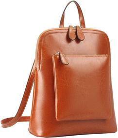 img 4 attached to Vintage Black Leather Backpack: Stylish Women's Handbag & Wallet Combo