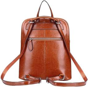 img 3 attached to Vintage Black Leather Backpack: Stylish Women's Handbag & Wallet Combo
