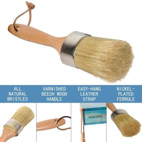 img 3 attached to 🎨 2-in-1 Chalk and Wax Paint Brush: Large Round Natural Bristles for DIY Furniture, Stencils, Home Decor, Wood Projects & Wax Finishing