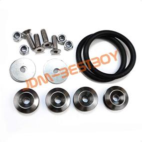 img 3 attached to 🔧 JDMBESTBOY Gunmetal Gray Quick Release Fasteners Kit for Car Bumpers, Trunk, Fender, and Hatch Lids