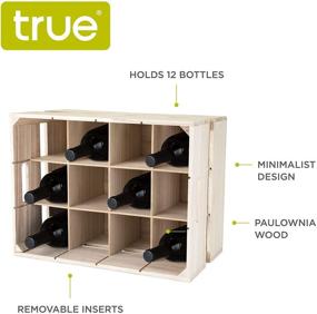 img 3 attached to 🍷 Authentic Wood Crate Wine Rack – Stylish Home Decor Holder and Storage Box, Wine Accessory and Gift, Detachable Inserts, Accommodates 12 Bottles, 17" x 12.75" x 10", Premium Wood