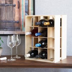 img 1 attached to 🍷 Authentic Wood Crate Wine Rack – Stylish Home Decor Holder and Storage Box, Wine Accessory and Gift, Detachable Inserts, Accommodates 12 Bottles, 17" x 12.75" x 10", Premium Wood