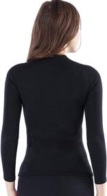 img 2 attached to 🧥 Micosuza Women's Wetsuit Jacket: Premium Neoprene 1.5mm - Long Sleeve Front Zip - Top Quality Wetsuit Top