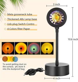 img 2 attached to 🌅 Fanney Sunset Lamp - 4-in-1 Projection Sun Lamp for Enhanced Romantic Ambience with Rainbow, Sunset, Sunset Red, and Sun Effects