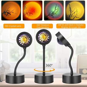 img 1 attached to 🌅 Fanney Sunset Lamp - 4-in-1 Projection Sun Lamp for Enhanced Romantic Ambience with Rainbow, Sunset, Sunset Red, and Sun Effects