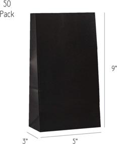 img 3 attached to 50 Pack Black Paper Favor Bags: Ideal for Any Occasions, Halloween, Graduation & DIY Arts - 5x3x9 Inch