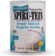 🌱 natural spiru-tein shake - unsweetened vanilla, 1.63 lbs - protein powder, meal replacement, energy boost - diabetic-friendly - vegetarian, gluten-free - 32 servings logo