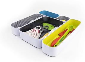 img 3 attached to 🗂️ Pack of 5 Seattle Drawer Organizers by Three By Three, 2-Inch, in Spring Green, Black, Sky Blue, and Stripes (52292)