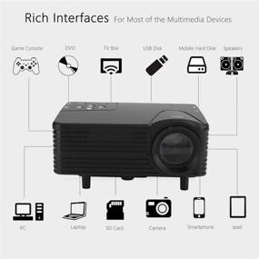 img 1 attached to 📽️ Compact Black Home Cinema Projector: Mini Portable 1920x1080 80LM HD Movie Projector for Desktop, DVD, Mobile Phone & Game Console