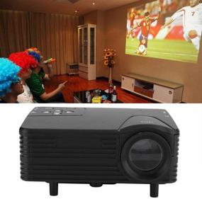 img 2 attached to 📽️ Compact Black Home Cinema Projector: Mini Portable 1920x1080 80LM HD Movie Projector for Desktop, DVD, Mobile Phone & Game Console