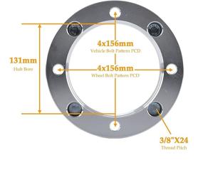 img 3 attached to 🔧 Расширители колесных арок 2 дюйма 4X156 с шпильками 3/8-24, улучшенная совместимость с Polaris Ranger, RZR, Diesel, Sportsman, Xplorer, Kawasaki 300B Lakota, KSF 250 Mojave, KXT 250 Tecate