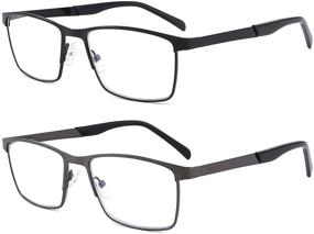 img 4 attached to Enhanced Vision: 2 Pack Blue Light Blocking Readers for Men, Combat Eyestrain with UV400 Protection