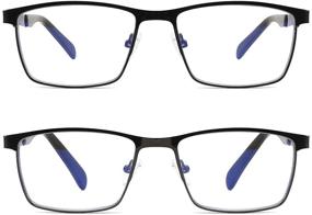 img 3 attached to Enhanced Vision: 2 Pack Blue Light Blocking Readers for Men, Combat Eyestrain with UV400 Protection