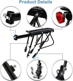 img 3 attached to Lilypelle Bike Carrier Rack: Sturdy 300 LB Capacity, Universal Adjustable Bicycle Luggage Cargo Rack with Rear Reflector - Ideal Cycling Equipment Stand Footstock