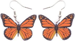 img 4 attached to 🦋 Bonsny Big Monarch Butterfly Earrings - Trendy Fashion Insect Jewelry for Women, Girls, and Teens - Perfect Gifts