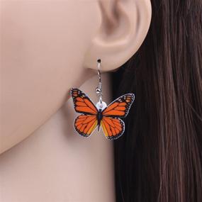 img 1 attached to 🦋 Bonsny Big Monarch Butterfly Earrings - Trendy Fashion Insect Jewelry for Women, Girls, and Teens - Perfect Gifts