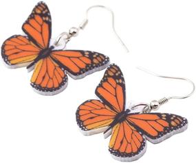 img 3 attached to 🦋 Bonsny Big Monarch Butterfly Earrings - Trendy Fashion Insect Jewelry for Women, Girls, and Teens - Perfect Gifts