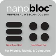 🔒 eyebloc nanobloc privacy webcam covers - universal accessory for ultimate online security, residue-free application, securely close your screen - dots and bars, pack of 7 logo