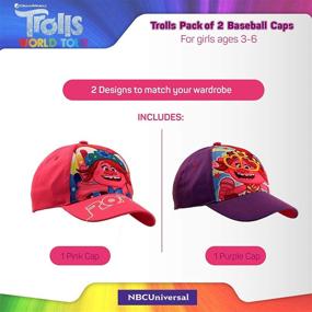 img 2 attached to 🧢 DreamWorks Trolls Poppy Girls Baseball Cap: Trendy 2 Piece Design for Ages 4-7