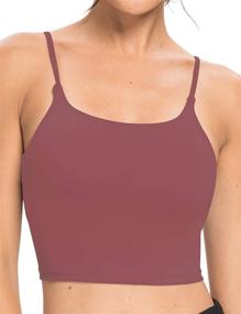 img 3 attached to 🏋️ Oyioyiyo Women's Medium Support Longline Padded Sports Bra - Ideal for Yoga, Workout, Running, and Fitness Tank Top